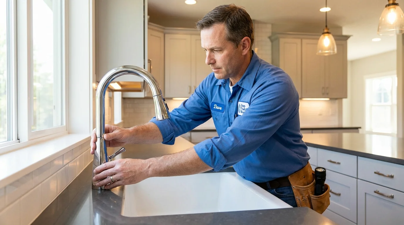 Kitchen faucet installation by Johns Plumbing LLC in Stromsburg