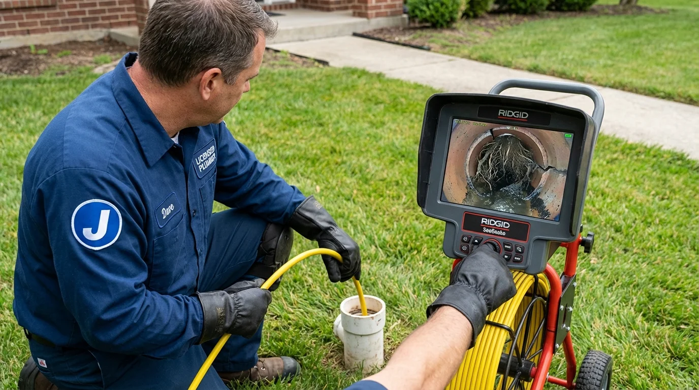 Sewer camera inspection being performed by Johns Plumbing LLC in Stromsburg