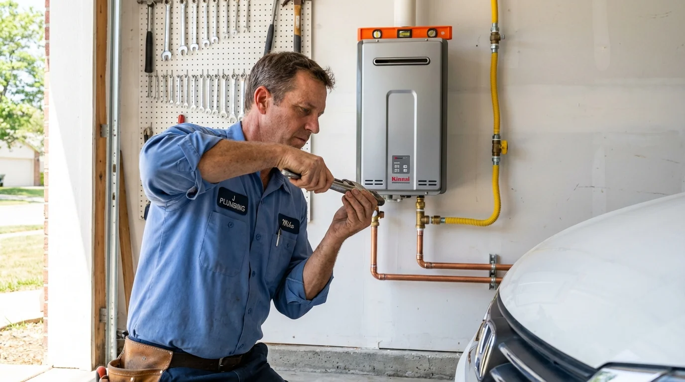 Tankless water heater installation by a Johns Plumbing LLC plumber in Stromsburg